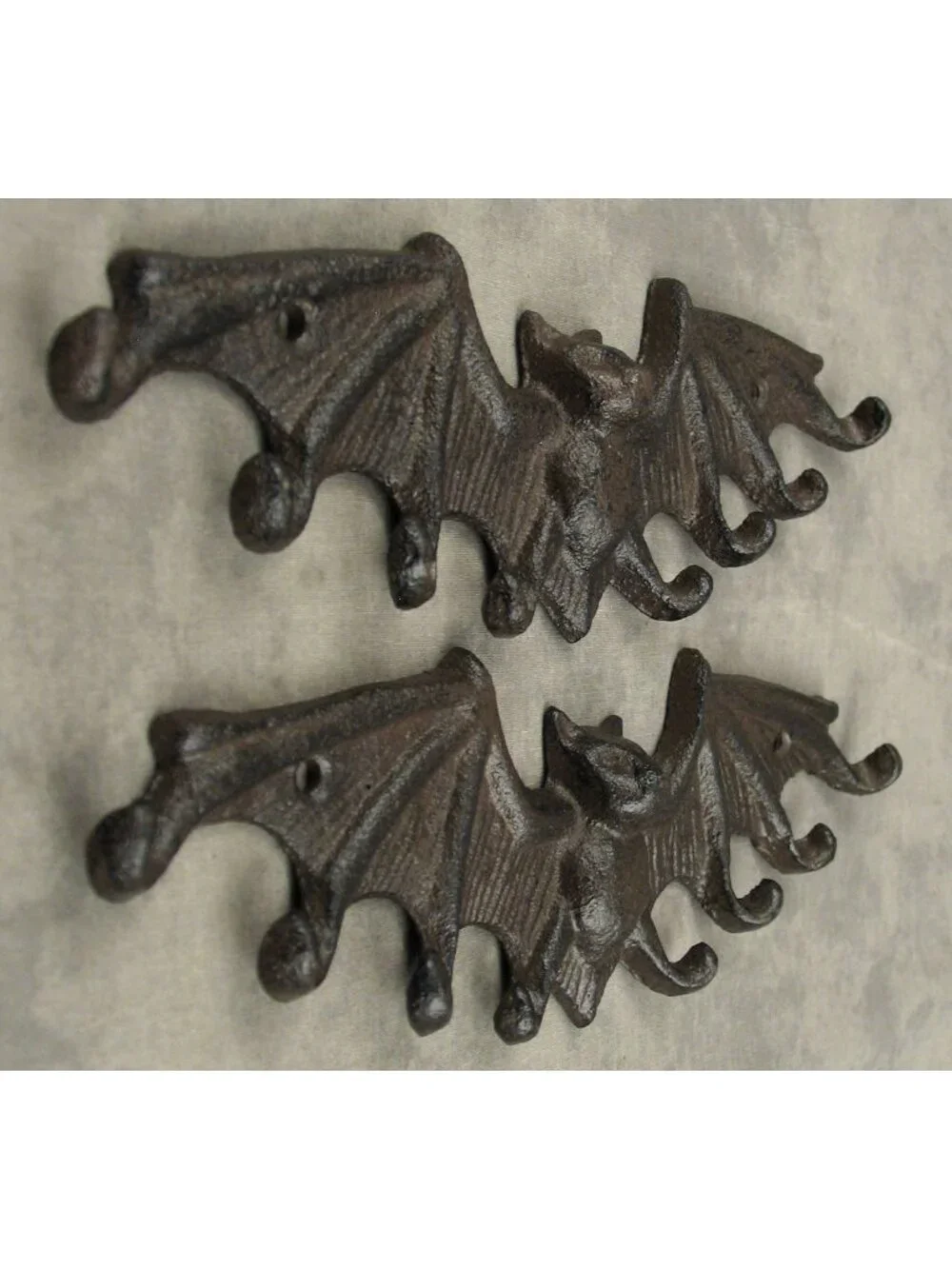 Set of 2 Sturdy Gothic Bat 8 Hook Wall Organizers